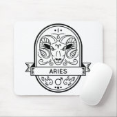 TAPIS DE SOURIS SYMBOLE DE BADGE ZODIAC AIRES FRAPPER (Avec souris)