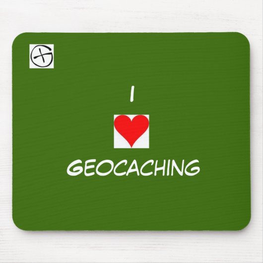 Tapis De Souris symbole de geo, coeur, I, Geocaching (Devant)