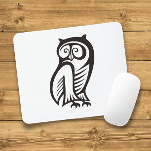 Tapis De Souris Symbole de hibou noir