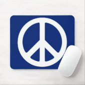 Tapis De Souris Symbole de paix bleu et blanc (Avec souris)
