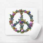 Tapis De Souris Symbole de paix de papillon (Avec souris)