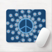 Tapis De Souris Symbole de paix Fleurs (Avec souris)