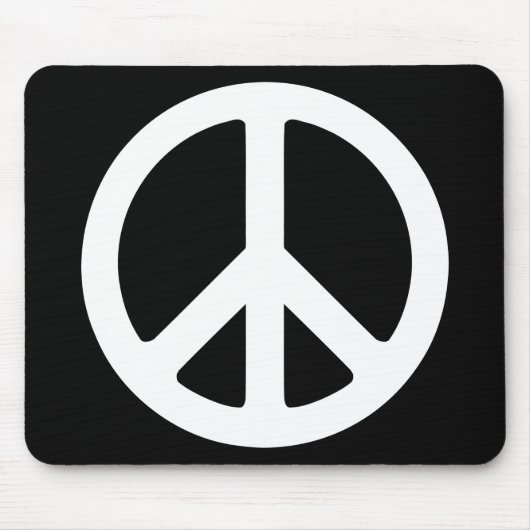 Tapis De Souris Symbole de paix noir et blanc (Devant)