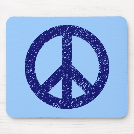 Tapis De Souris Symbole de paix Scribble Stenciled (Devant)