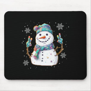 Tapis De Souris SYMBOLE DE PAIX Snowman Noël Neige gelée hiver Xm