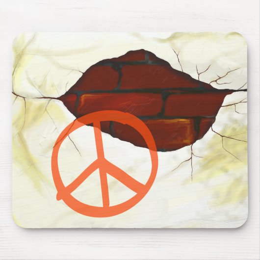 Tapis De Souris Symbole de paix sur le mur, mousepad (Devant)