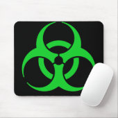 Tapis De Souris Symbole de risque biologique vert (Avec souris)