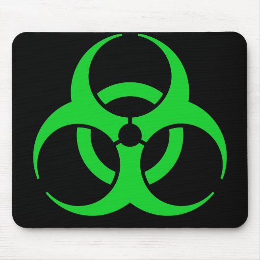 Tapis De Souris Symbole de risque biologique vert (Devant)