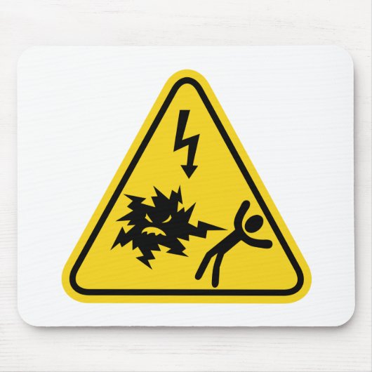 Tapis De Souris Symbole de risque de choc (Devant)
