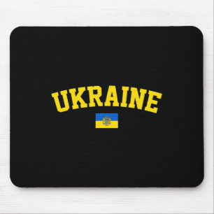 Tapis De Souris Symbole de trident du drapeau ukrainien Pr Ukraini