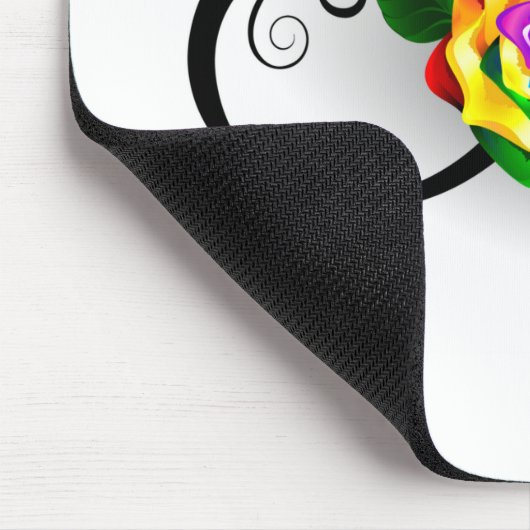 Tapis De Souris Symbole d'infini avec Rose arc-en-ciel (Coin)