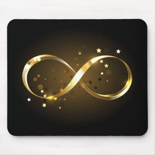 Tapis De Souris Symbole d'infini doré (Devant)