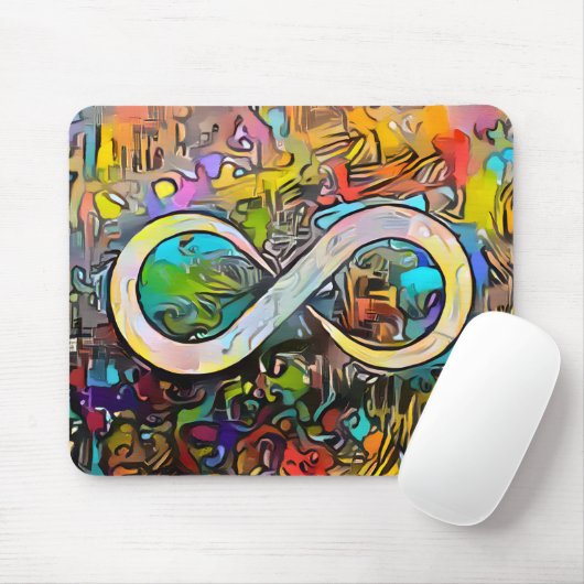 Tapis De Souris Symbole d'infini | Sensibilisation sur l'autisme N (Avec souris)