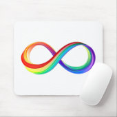 Tapis De Souris Symbole d'infinité arc-en-ciel stratifié (Avec souris)