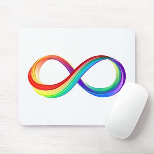 Tapis De Souris Symbole d'infinité arc-en-ciel stratifié (Avec souris)