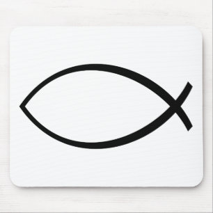 Tapis De Souris Symbole du poisson chrétien (Ichthys)