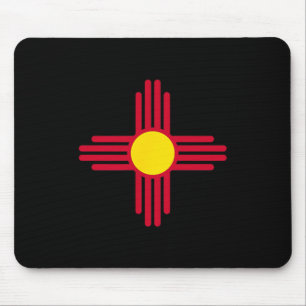 Tapis De Souris Symbole du soleil Zia rouge du drapeau du Nouveau-