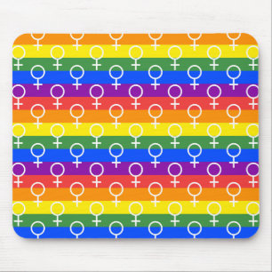 Tapis De Souris Symbole féminin Motif arc-en-ciel