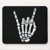 Tapis De Souris Symbole Halloween Rock Hand Sign Skeleton Rock N R (Devant)