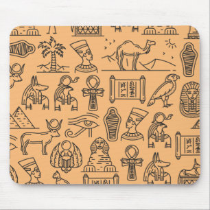Tapis De Souris SYMBOLE Hiéroglyphique égyptien Arrière - plan