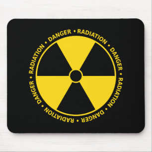 Tapis De Souris Symbole jaune Mousepad de rayonnement