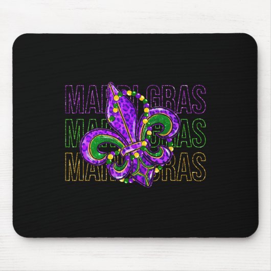 Tapis De Souris Symbole Mardi Gras Fleur De Lis Carnaval Louisiane (Devant)