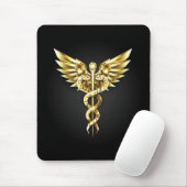 Tapis De Souris Symbole Polygonal Or Caduceus (Avec souris)