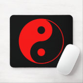 Tapis De Souris Symbole rouge Mousepad de Yin Yang (Avec souris)