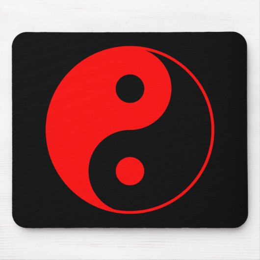 Tapis De Souris Symbole rouge Mousepad de Yin Yang (Devant)