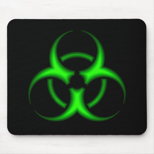 Tapis De Souris Symbole vert au néon Mousepad de Biohazard (Devant)