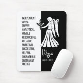 Tapis De Souris Symbole Virgo Zodiac Mousepad, noir et blanc (Avec souris)