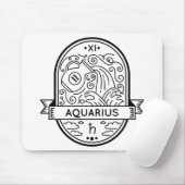 TAPIS DE SOURIS SYMBOLE ZODIAC BADGE AQUARIUS STROK (Avec souris)