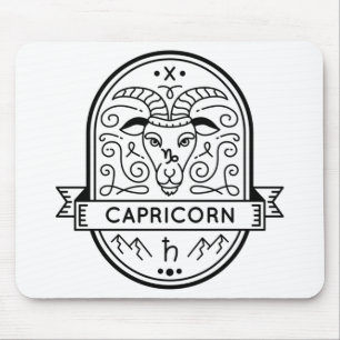 TAPIS DE SOURIS SYMBOLE ZODIAC BADGE CAPRICORN STROKE