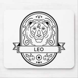 TAPIS DE SOURIS SYMBOLE ZODIAC BADGE LEO STROKE