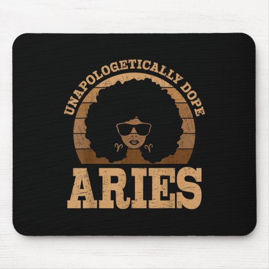 Tapis De Souris Symbole Zodiaque de la femme noire Aries Queen Afr (Devant)