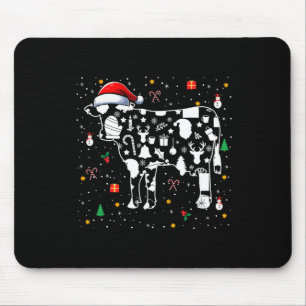 Tapis De Souris Symboles de Noël Père Noël Vache Cute Shape Matchi