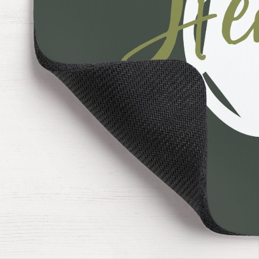 Tapis De Souris Sympa script Monogramme fumée verte tendance simpl (Coin)