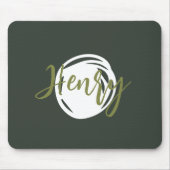 Tapis De Souris Sympa script Monogramme fumée verte tendance simpl (Devant)