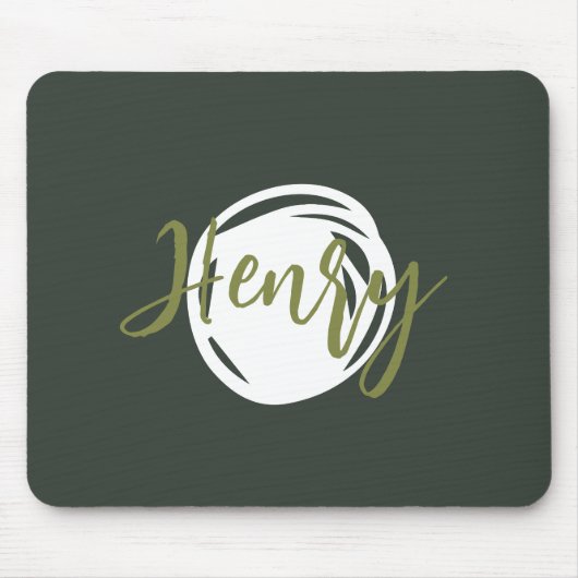 Tapis De Souris Sympa script Monogramme fumée verte tendance simpl (Devant)