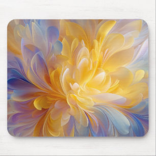 Tapis De Souris Symphonie dorée de pétales abstraits en fleurs