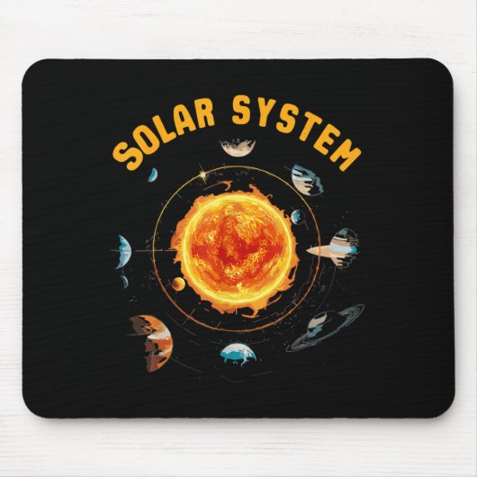 Tapis De Souris Système solaire Planètes Science de l'espace (Devant)