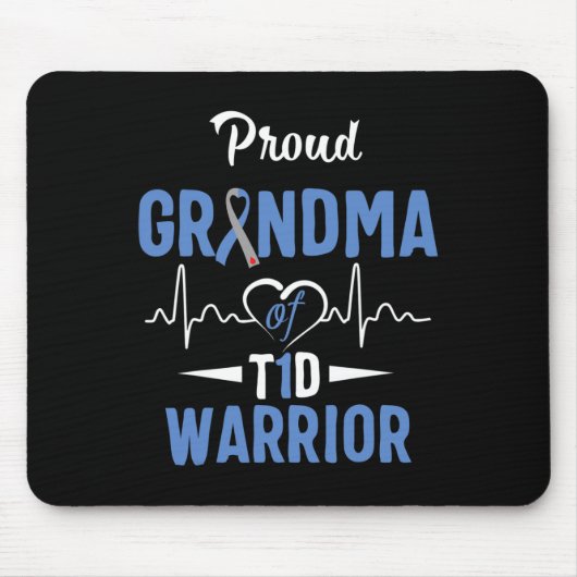 Tapis De Souris T1D Fière Grand-mère Sensibilisation au diabète Ty (Devant)
