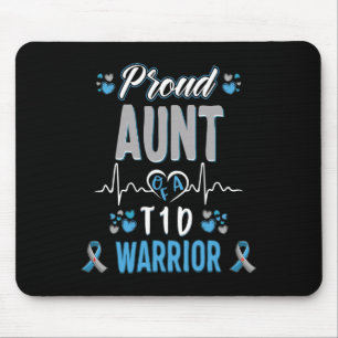 Tapis De Souris T1d Fière Tante Diabète Sensibilisation Type 1 Pan