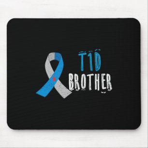 Tapis De Souris T1D frère bleu ruban de type 1 sensibilisation au 