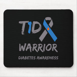 Tapis De Souris T1d Guerrier Type 1 Sensibilisation au diabète Rub