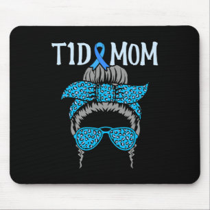 Tapis De Souris T1D Maman Diabète Sensibilisation Diabétique Bleu