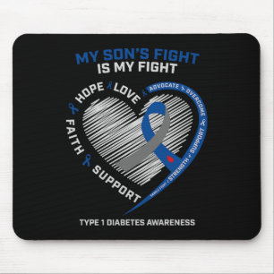 Tapis De Souris T1d Maman Papa Mes Fils combattent Type 1 Diabète