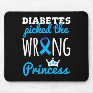 Tapis De Souris T1D Sensibilisation Princesse Filles Diabétique Ru