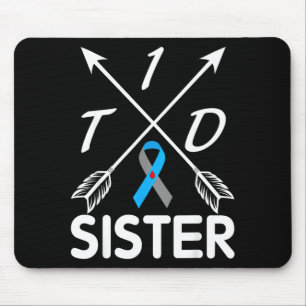 Tapis De Souris T1d sœur diabète de type 1 sensibilisation bleu gr