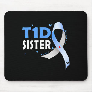Tapis De Souris T1D Soeur Type 1 Sensibilisation au diabète Frère 